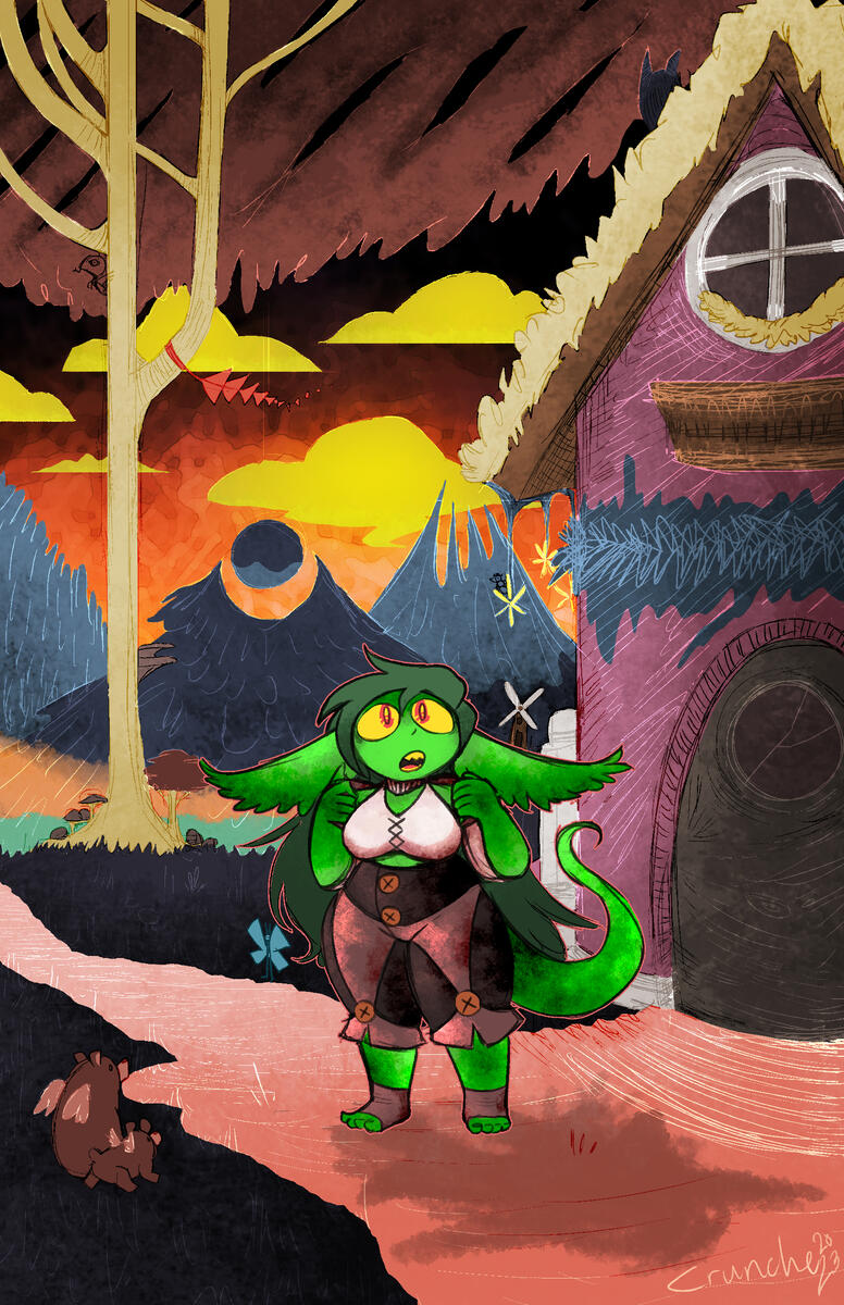 Goblin Girl in a Big World (4x6)