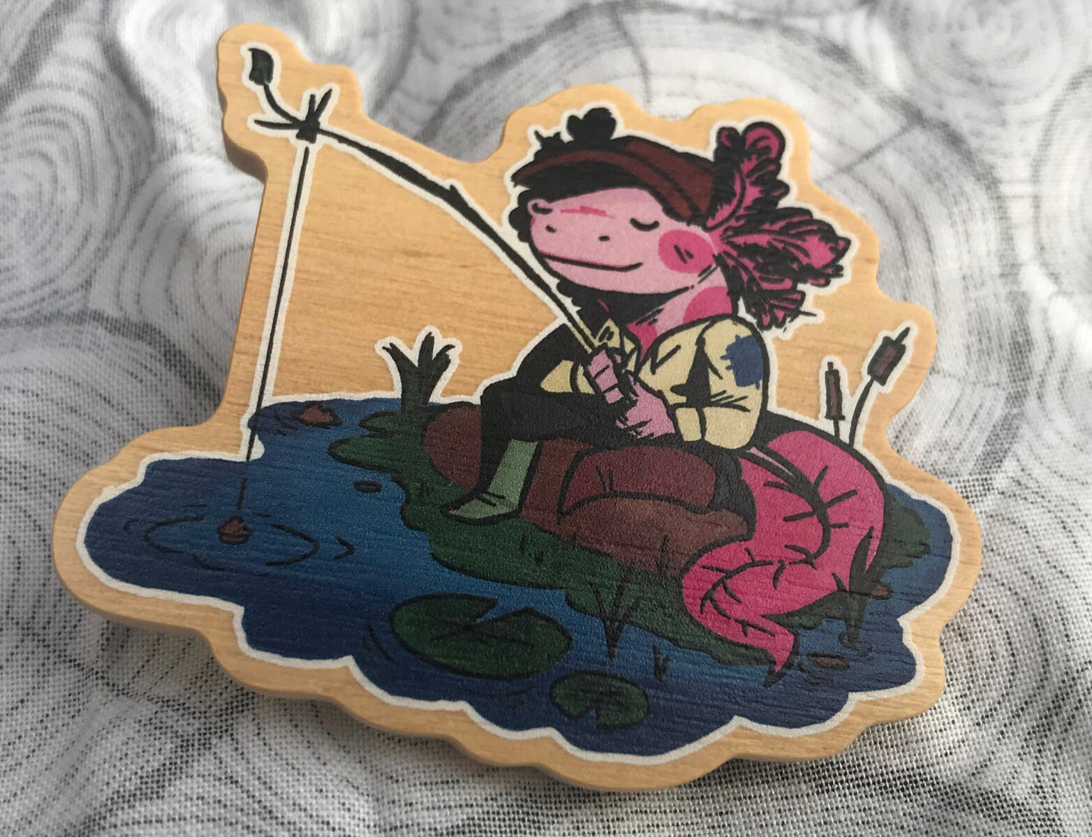 Axolotl Wooden Pin